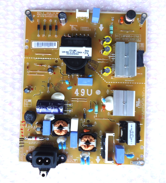 LG 49UJ6300UA POWER SUPPLY BOARD PART# LGP49DJ-17U1, EAX671892001(1.6)